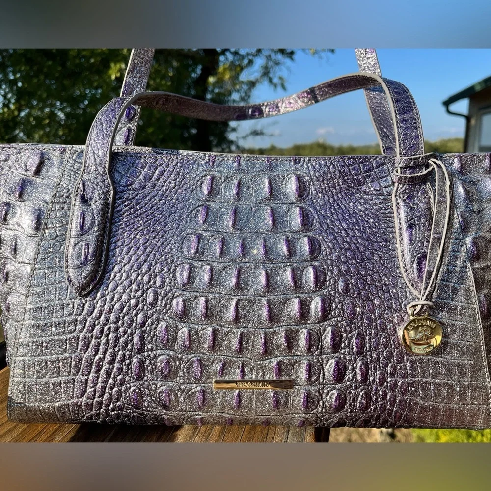 NWT Brahmin Tonya in Glitter Purple Shoulder Bag